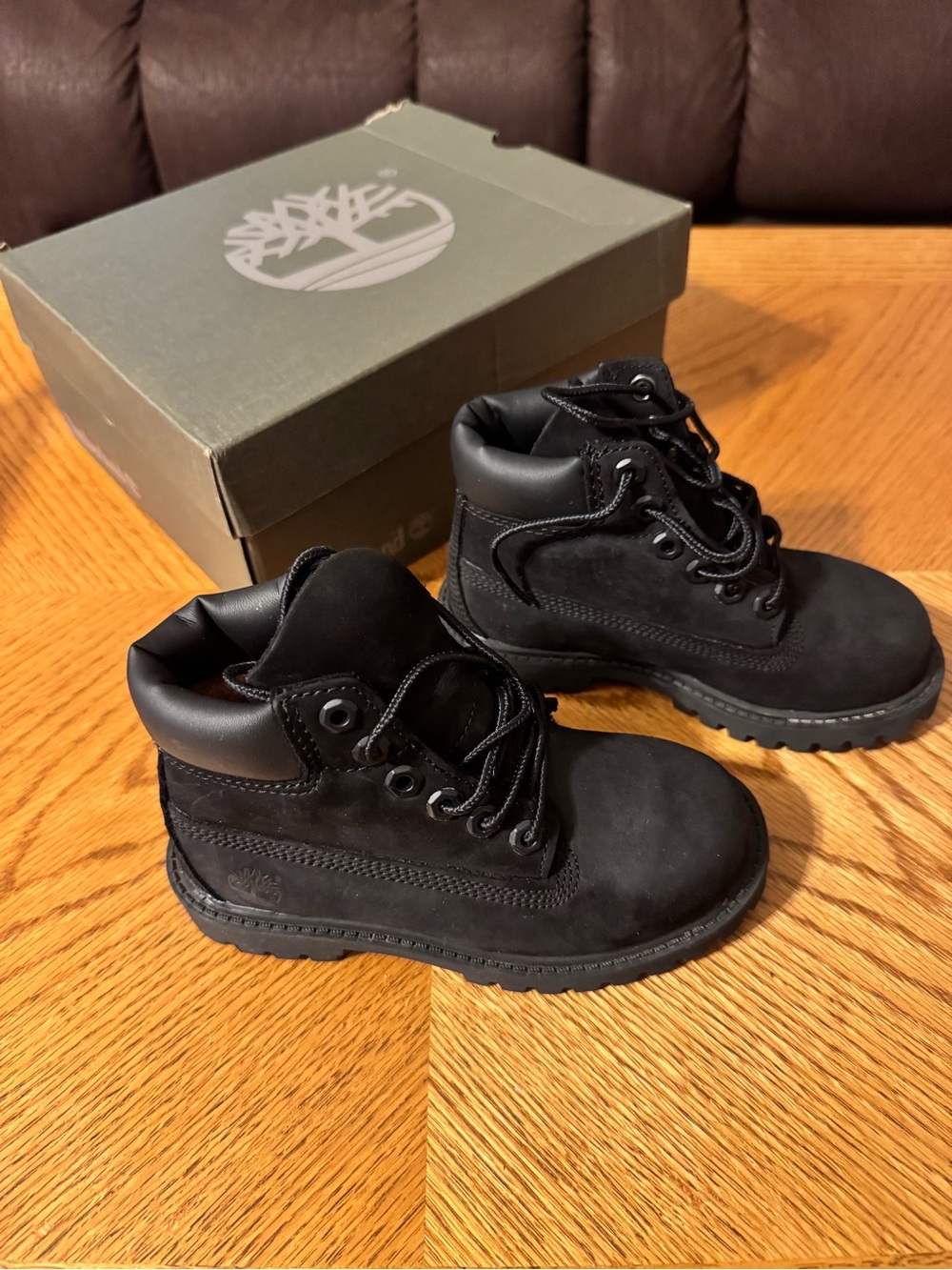 Timberland Kids Black 6 Inch Lace-Up Waterproof Boots